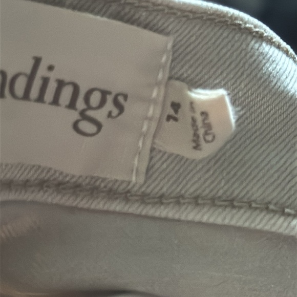 Soft Surroundings Sz 14 light tan embroidered lace detailing stretch pants - Picture 8 of 9